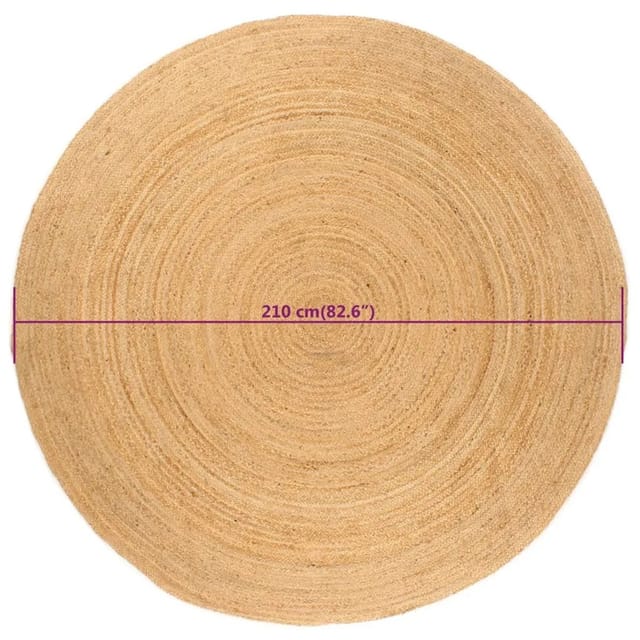 Teppich Jute Geflochten 210 Cm Rund - Vidaxl