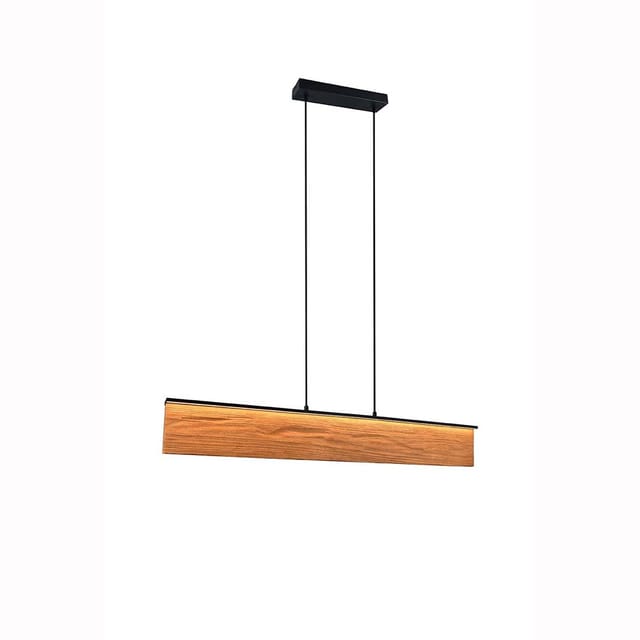 Hängelampe Pendelleuchte Höhenverstellbar Led Holz Touchdimmer 4-stufen Schwarz