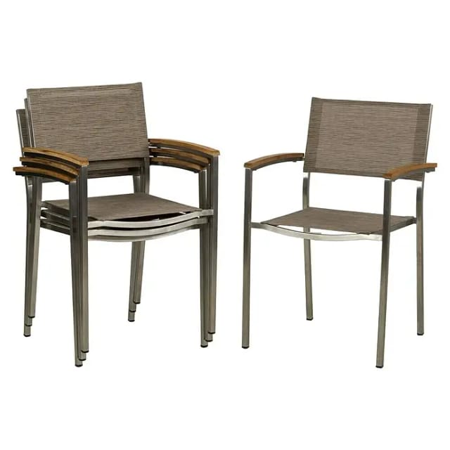 Stapelsessel, 4er, cemento, 65x45x110cm - braun