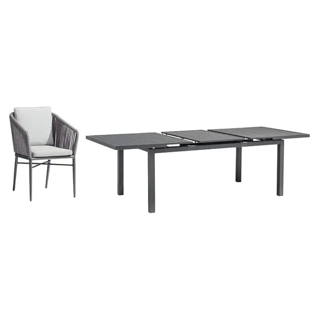 Loungemöbel-Gruppe, Gartenmöbelset, anthrazit - grau