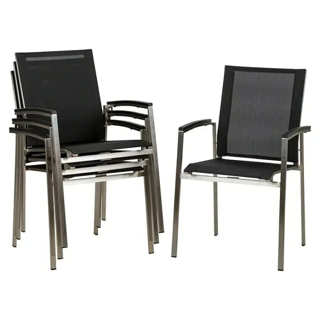 Stapelsessel, 4er,grau, 55x60x90xm - schwarz