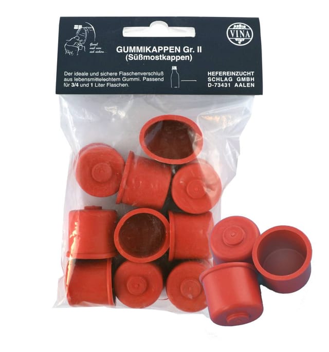 Süßmostkappen Gummikappen Gr.2 ohne Loch Ø 28 mm 10 Stk 10 Stück, Ø 2,8 cm