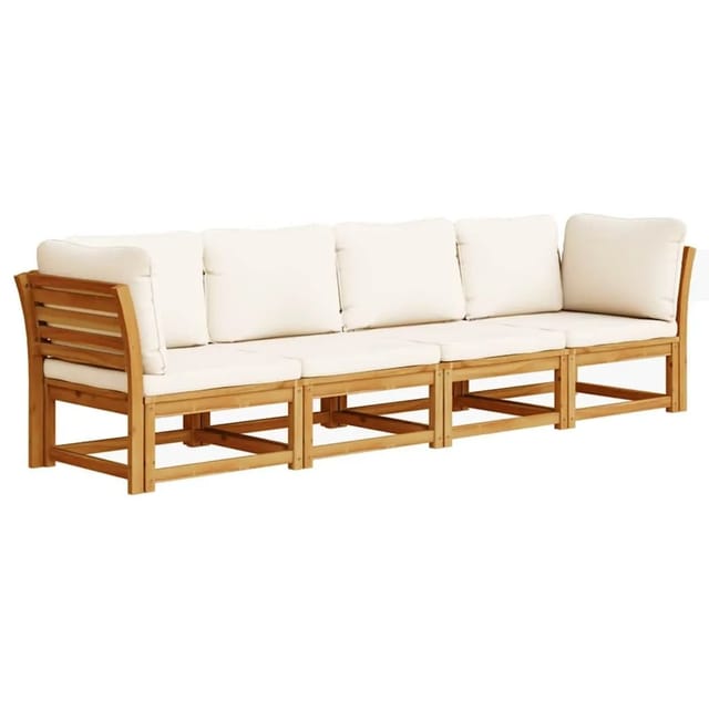 vidaXL 4-Tlg Garten-Lounge-Set mit Kissen Massivholz Akazie 3214292