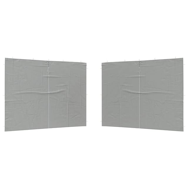 vidaXL Party Zelt Seitenteil 2 Stk Hellgrau 400 x 195 cm PE und Stahl 42033007