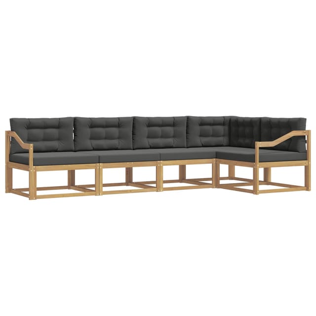vidaXL Outdoor-Sofagarnitur 4-Tlg Weiß und Anthrazit Polyester 3386461
