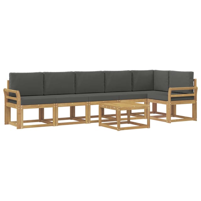vidaXL Outdoor-Sofagarnitur 7-Tlg Weiß und Anthrazit Polyester 3387736