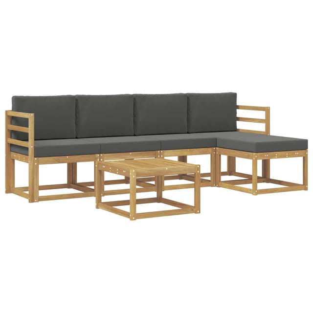 vidaXL Outdoor-Sofagarnitur mit Kissen 6-Tlg Weiß und Anthrazit 3387511