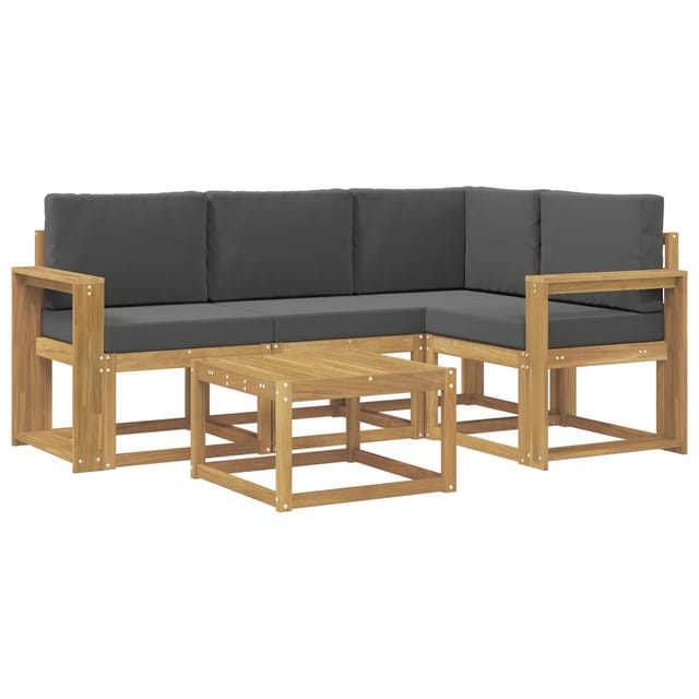 vidaXL Outdoor-Sofagarnitur mit Kissen 5-Tlg Weiß und Anthrazit 3387601