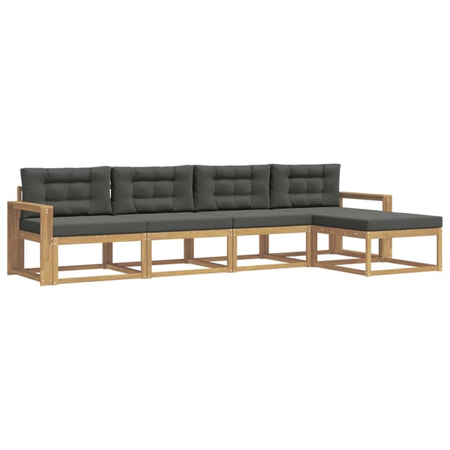 vidaXL Outdoor-Sofagarnitur 4-Tlg Weiß und Anthrazit Polyester 3386311