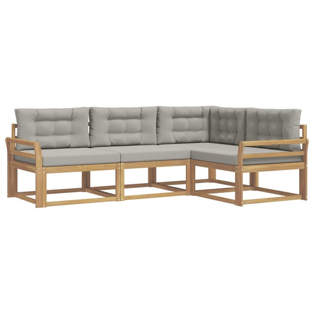 vidaXL Outdoor-Sofagarnitur 3-Tlg Weiß und Hellgrau Polyester 3386375