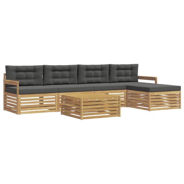 vidaXL Outdoor-Sofagarnitur 7-Tlg Weiß und Anthrazit Polyester 3390352