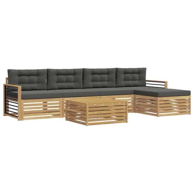 vidaXL Outdoor-Sofagarnitur 7-Tlg Weiß und Anthrazit Polyester 3390377