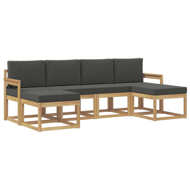 vidaXL Outdoor-Sofagarnitur 6-Tlg Weiß und Anthrazit Polyester 3388006