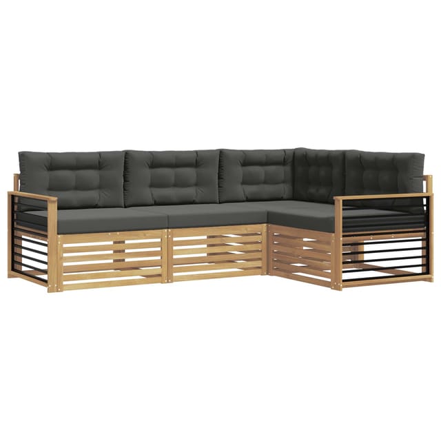 vidaXL Outdoor-Sofagarnitur 5-Tlg Weiß und Anthrazit Polyester 3390417