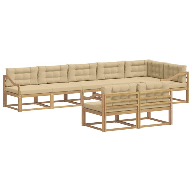 vidaXL Outdoor-Sofagarnitur mit Kissen 6-Tlg Weiß und Beige Polyester 3386637