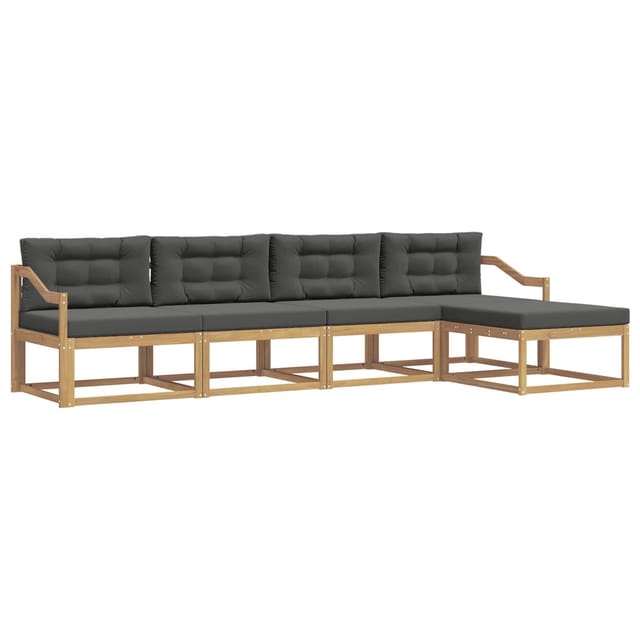vidaXL Outdoor-Sofagarnitur 4-Tlg Weiß und Anthrazit Polyester 3386321