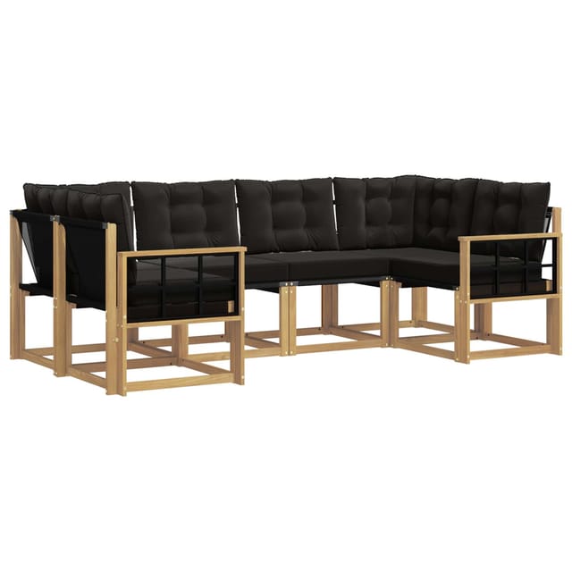 vidaXL Outdoor-Sofagarnitur mit Kissen 6-Tlg Weiß und Schwarz 3389818