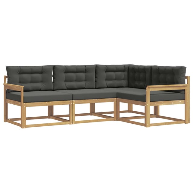 vidaXL Outdoor-Sofagarnitur 3-Tlg Weiß und Anthrazit Polyester 3386366