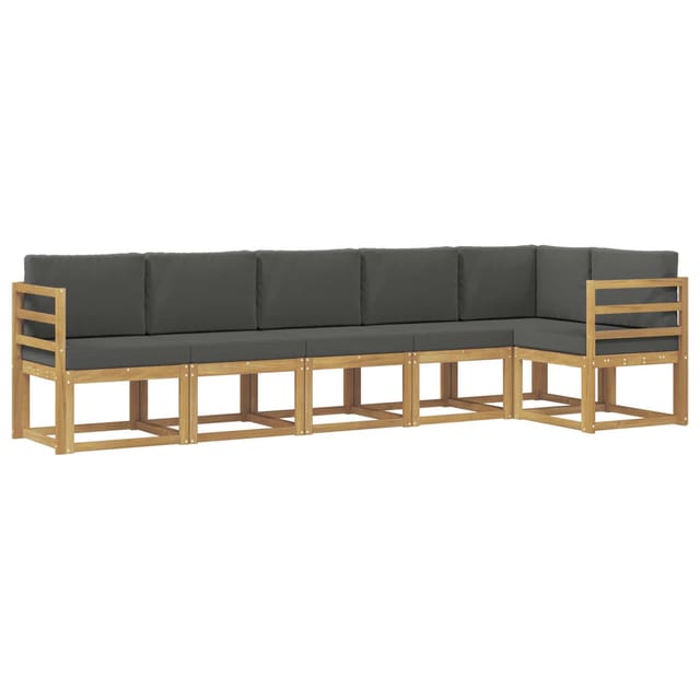vidaXL Outdoor-Sofagarnitur 6-Tlg Weiß und Anthrazit Polyester 3387686
