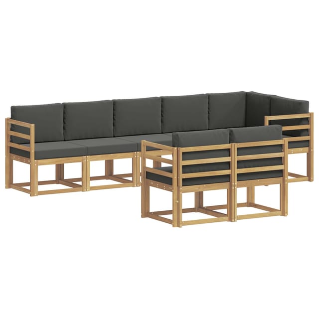vidaXL Outdoor-Sofagarnitur 8-Tlg Weiß und Anthrazit Polyester 3387791