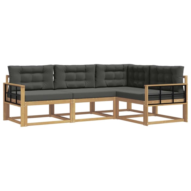 vidaXL Outdoor-Sofagarnitur 3-Tlg Weiß und Anthrazit Polyester 3386386