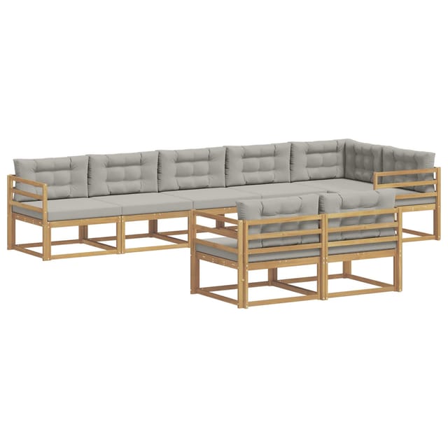 vidaXL Outdoor-Sofagarnitur 6-Tlg Weiß und Hellgrau Polyester 3386605