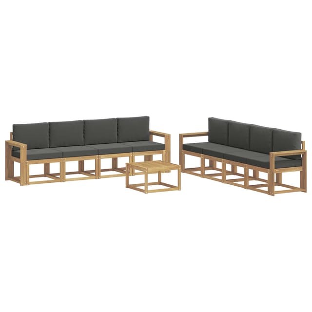 vidaXL Outdoor-Sofagarnitur mit Kissen 9-Tlg Weiß und Anthrazit 3387426