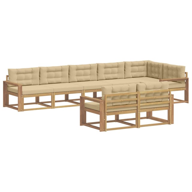 vidaXL Outdoor-Sofagarnitur mit Kissen 6-Tlg Weiß und Beige Polyester 3386627
