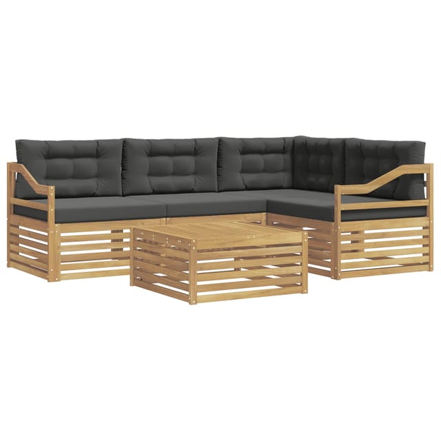 vidaXL Outdoor-Sofagarnitur 5-Tlg Weiß und Anthrazit Polyester 3390462