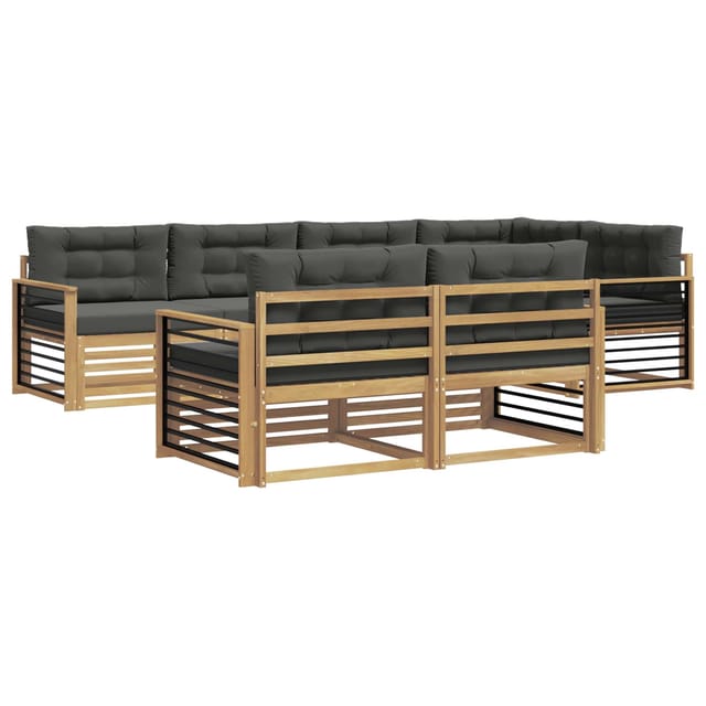 vidaXL Outdoor-Sofagarnitur 7-Tlg Weiß und Anthrazit Polyester 3390657