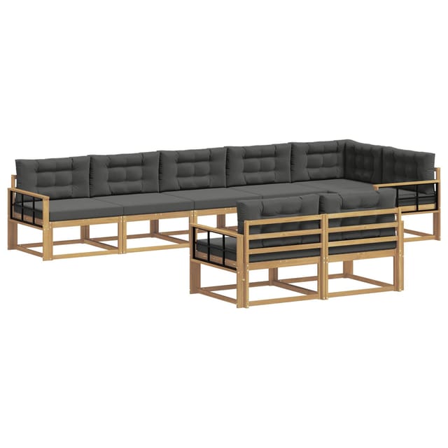 vidaXL Outdoor-Sofagarnitur 6-Tlg Weiß und Anthrazit Polyester 3386631