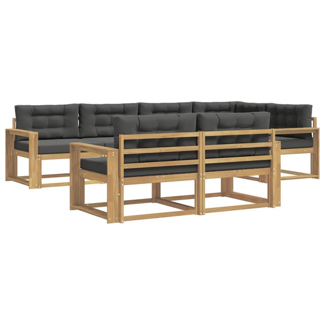 vidaXL Outdoor-Sofagarnitur 6-Tlg Weiß und Anthrazit Polyester 3386591