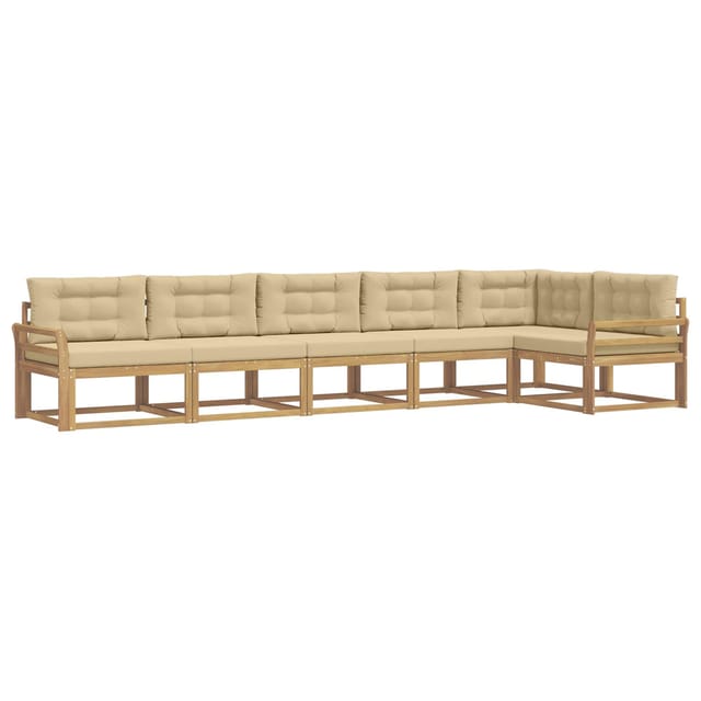 vidaXL Outdoor-Sofagarnitur mit Kissen 4-Tlg Weiß und Beige Polyester 3386517