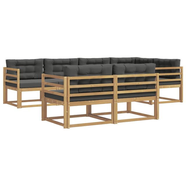 vidaXL Outdoor-Sofagarnitur 6-Tlg Weiß und Anthrazit Polyester 3386571