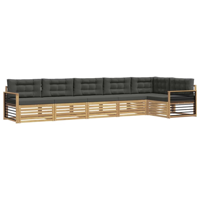 vidaXL Outdoor-Sofagarnitur 6-Tlg Weiß und Anthrazit Polyester 3390577