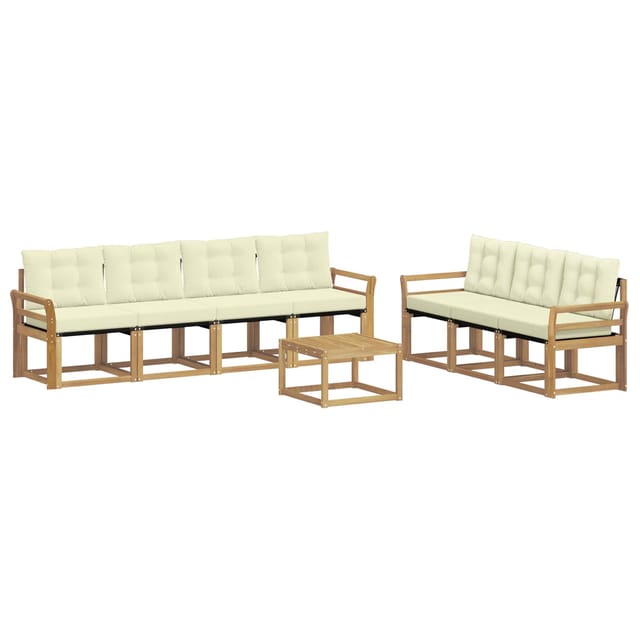vidaXL Outdoor-Sofagarnitur mit Kissen 8-Tlg Weiß und Creme 3389284
