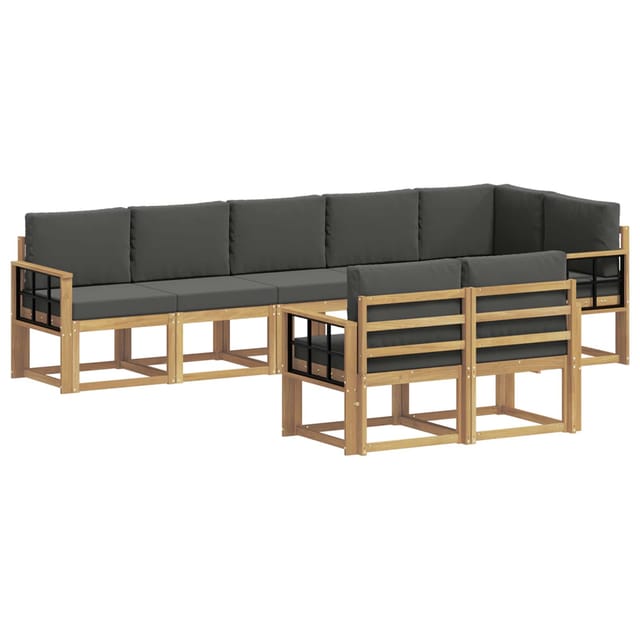 vidaXL Outdoor-Sofagarnitur 8-Tlg Weiß und Anthrazit Polyester 3387816