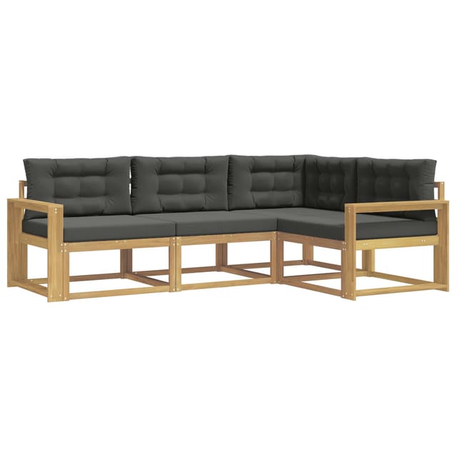 vidaXL Outdoor-Sofagarnitur 3-Tlg Weiß und Anthrazit Polyester 3386381
