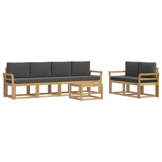 vidaXL Outdoor-Sofagarnitur mit Kissen 7-Tlg Weiß und Anthrazit 3387281