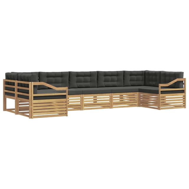 vidaXL Outdoor-Sofagarnitur 7-Tlg Weiß und Anthrazit Polyester 3391102