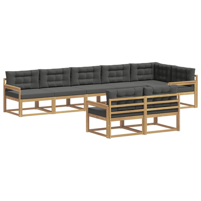 vidaXL Outdoor-Sofagarnitur 6-Tlg Weiß und Anthrazit Polyester 3386611