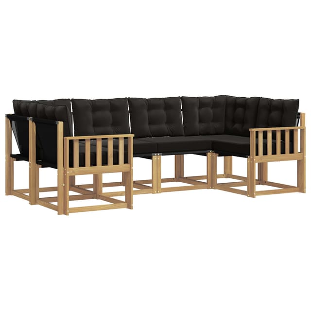 vidaXL Outdoor-Sofagarnitur mit Kissen 6-Tlg Weiß und Schwarz 3389810