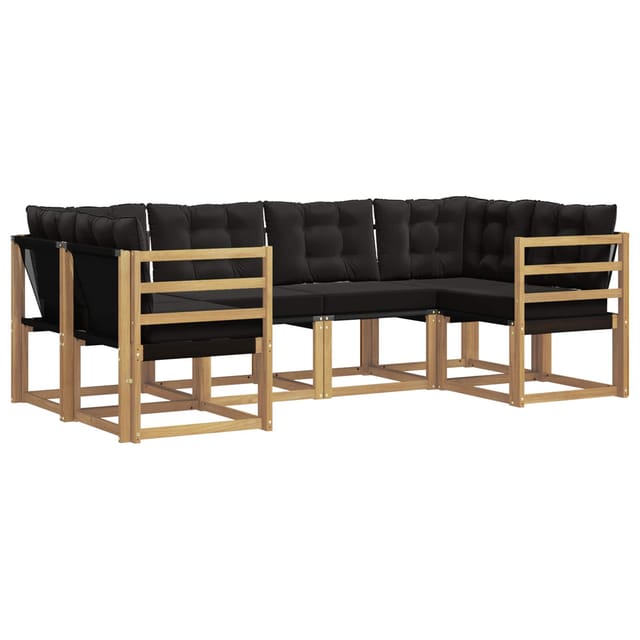 vidaXL Outdoor-Sofagarnitur mit Kissen 6-Tlg Weiß und Schwarz 3389802