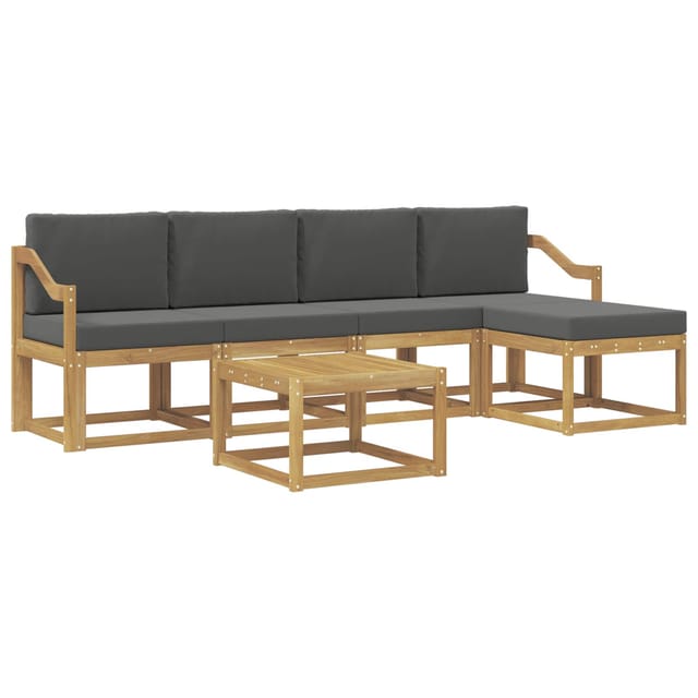 vidaXL Outdoor-Sofagarnitur mit Kissen 6-Tlg Weiß und Anthrazit 3387541