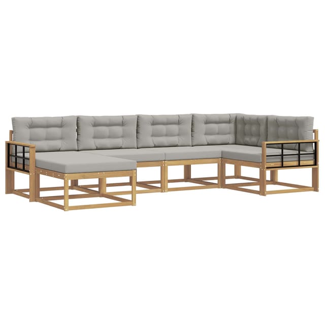 vidaXL Outdoor-Sofagarnitur 5-Tlg Weiß und Hellgrau Polyester 3386700