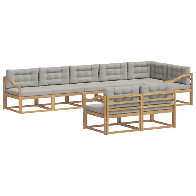 vidaXL Outdoor-Sofagarnitur 6-Tlg Weiß und Hellgrau Polyester 3386635