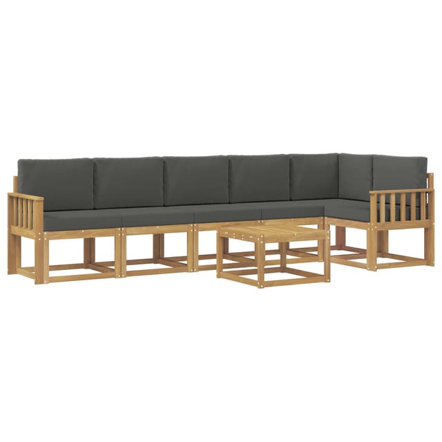 vidaXL Outdoor-Sofagarnitur 7-Tlg Weiß und Anthrazit Polyester 3387731