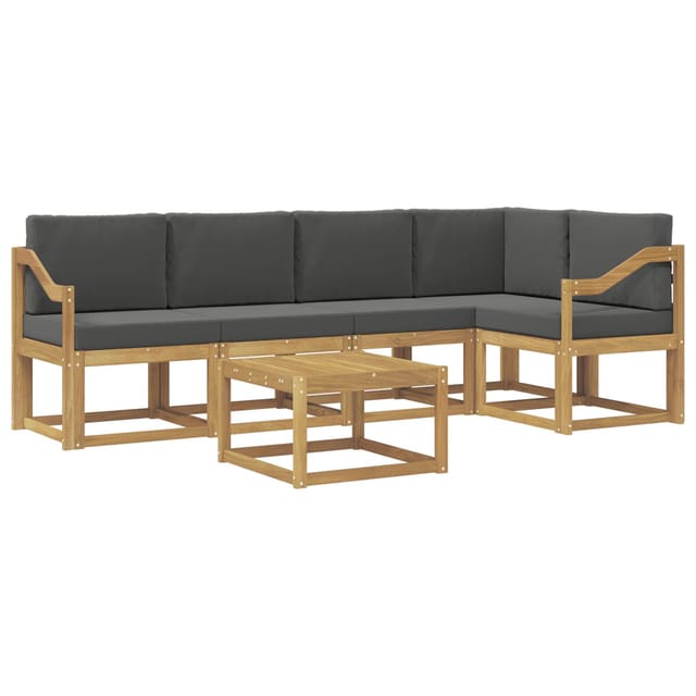 vidaXL Outdoor-Sofagarnitur 6-Tlg Weiß und Anthrazit Massivholz Akazie 3387681