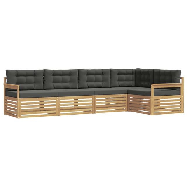 vidaXL Outdoor-Sofagarnitur 6-Tlg Weiß und Anthrazit Polyester 3390472