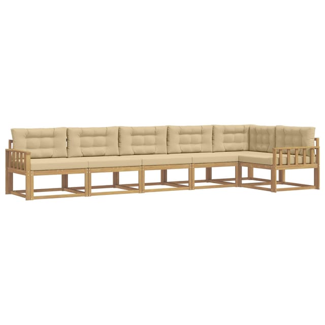 vidaXL Outdoor-Sofagarnitur mit Kissen 4-Tlg Weiß und Beige Polyester 3386512
